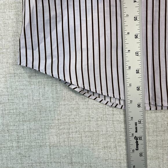 Boss Hugo Boss Striped Dress Shirt Men's 15.5 32/33 Purple Brown White Stripes - Picture 5 of 10